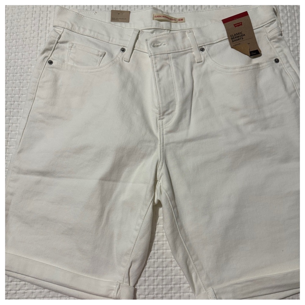 Levi's White Denim Shorts